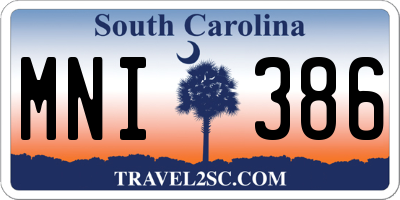 SC license plate MNI386