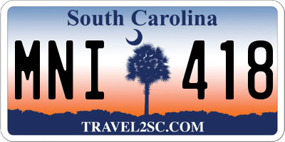 SC license plate MNI418