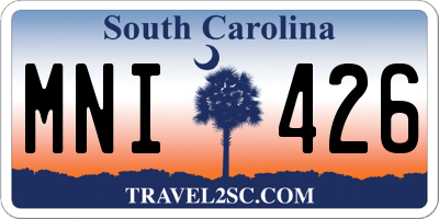 SC license plate MNI426
