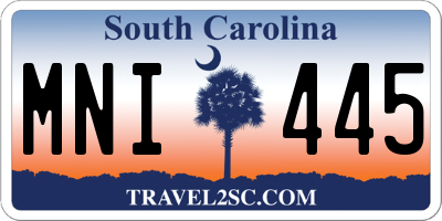 SC license plate MNI445
