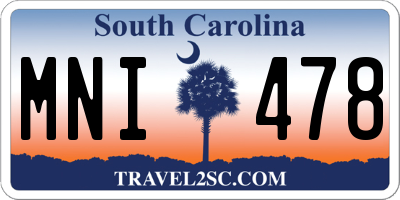 SC license plate MNI478
