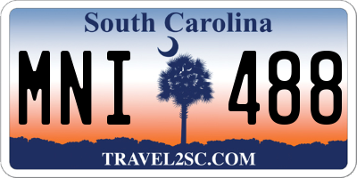 SC license plate MNI488