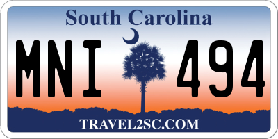 SC license plate MNI494