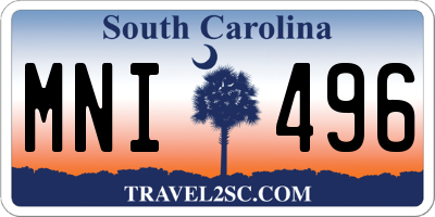 SC license plate MNI496