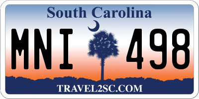 SC license plate MNI498