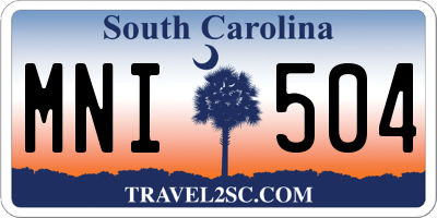 SC license plate MNI504