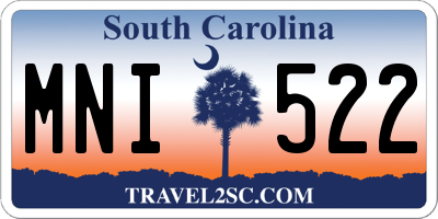 SC license plate MNI522