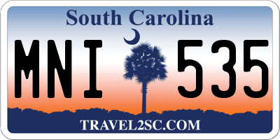 SC license plate MNI535