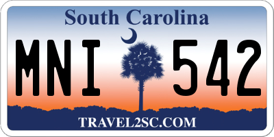 SC license plate MNI542