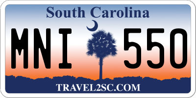SC license plate MNI550