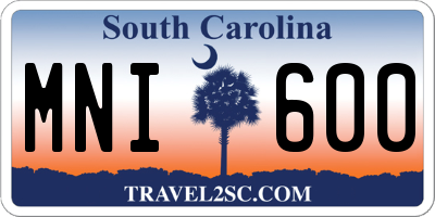 SC license plate MNI600