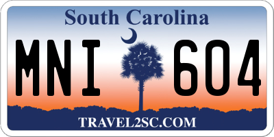 SC license plate MNI604