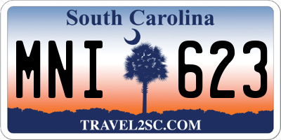 SC license plate MNI623