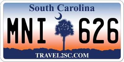 SC license plate MNI626