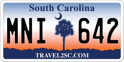SC license plate MNI642