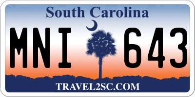 SC license plate MNI643