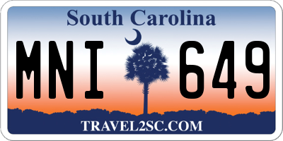 SC license plate MNI649