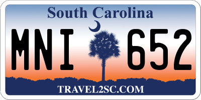 SC license plate MNI652