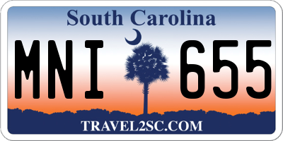 SC license plate MNI655