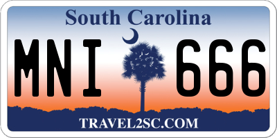 SC license plate MNI666