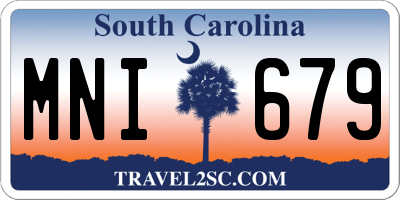 SC license plate MNI679