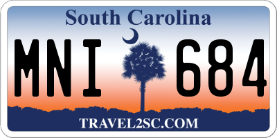SC license plate MNI684