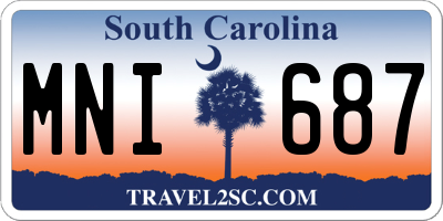 SC license plate MNI687
