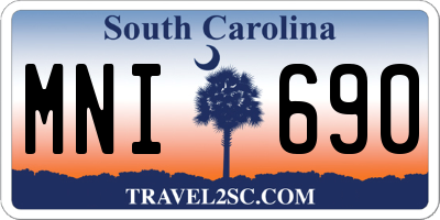 SC license plate MNI690
