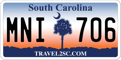 SC license plate MNI706