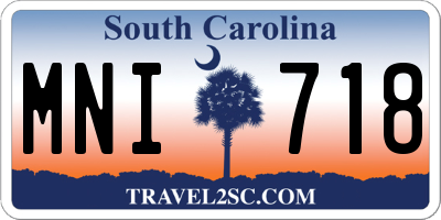 SC license plate MNI718