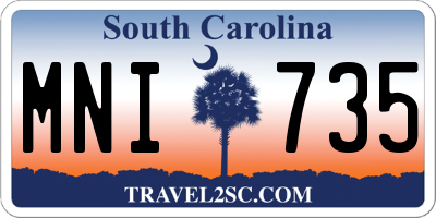 SC license plate MNI735