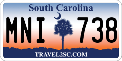 SC license plate MNI738