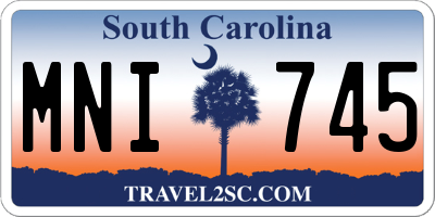 SC license plate MNI745