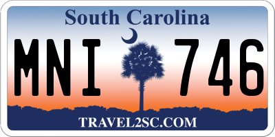 SC license plate MNI746