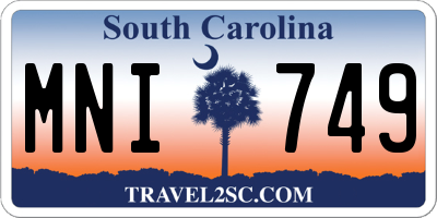 SC license plate MNI749