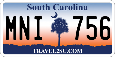 SC license plate MNI756