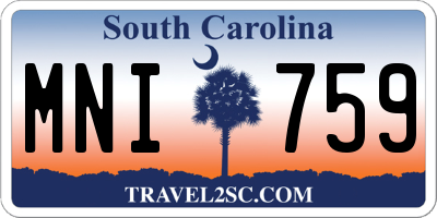SC license plate MNI759