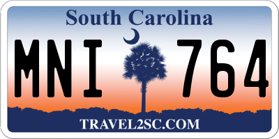 SC license plate MNI764
