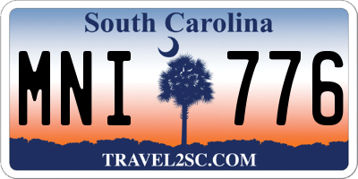SC license plate MNI776