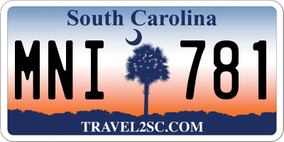 SC license plate MNI781