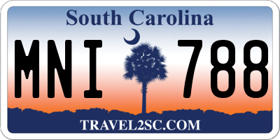 SC license plate MNI788