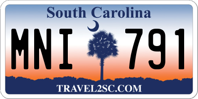 SC license plate MNI791