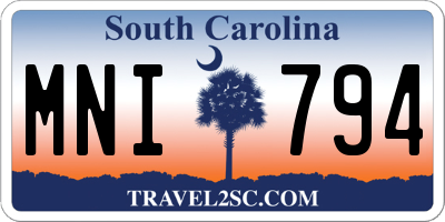 SC license plate MNI794