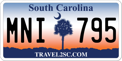 SC license plate MNI795