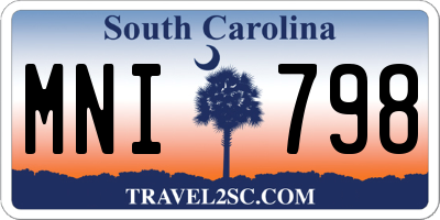 SC license plate MNI798