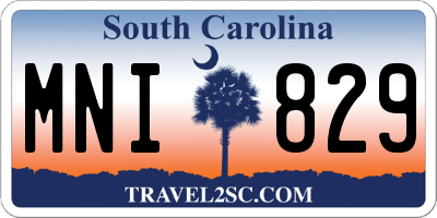 SC license plate MNI829