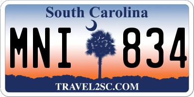 SC license plate MNI834