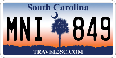 SC license plate MNI849