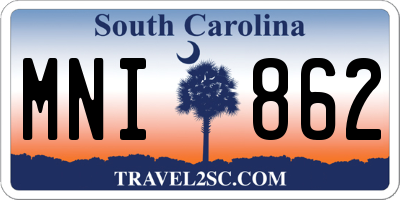 SC license plate MNI862