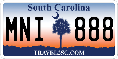 SC license plate MNI888